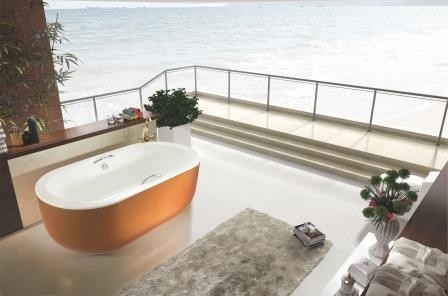 Akrilik Lüks Duş Banyo Küvetleri Özgür Kalkan Banyo Küvetleri 650mm Merkezi Parmak Çubuğu Kanalı ile