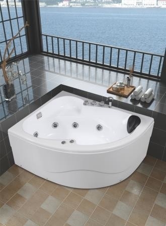 Köşe Whirlpool Duş Banyo Küvetleri Balon Masaj Üçgen Hava Jet Whirlpool Banyo Küvetleri