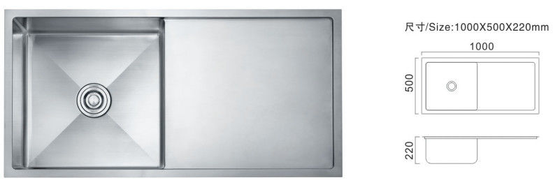 Tek kase 81cm Mutfak Lavaboları Özel Ticari Paslanmaz Lavabo Tablosu Tipi