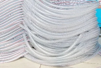 Non Torsion Clear Flexible Reinforced Hose Su PVC örgü hortumu Bahçe Araba yıkama için