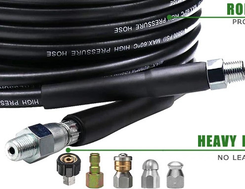 Yüksek Basınçlı Çamaşırhane Jet Hose ID 6mm 8mm Paslanmaz Çelik Esnek Hose Cleaner ile