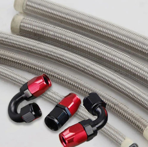 5/16 inç Esnek hortumlar Paslanmaz çelik örgülü PTFE örgülü yakıt yağı soğutucu hortum hatları