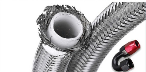 5/16 inç Esnek hortumlar Paslanmaz çelik örgülü PTFE örgülü yakıt yağı soğutucu hortum hatları