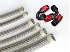 5/16 inç Esnek hortumlar Paslanmaz çelik örgülü PTFE örgülü yakıt yağı soğutucu hortum hatları