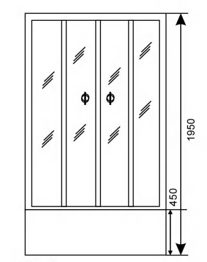 Karede Köşede Duş Kabinleri Yüksek Sınır Tepsisi Kaydırıcı 800 X 800 Duş Kabinleri