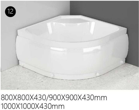 Karede Köşede Duş Kabinleri Yüksek Sınır Tepsisi Kaydırıcı 800 X 800 Duş Kabinleri